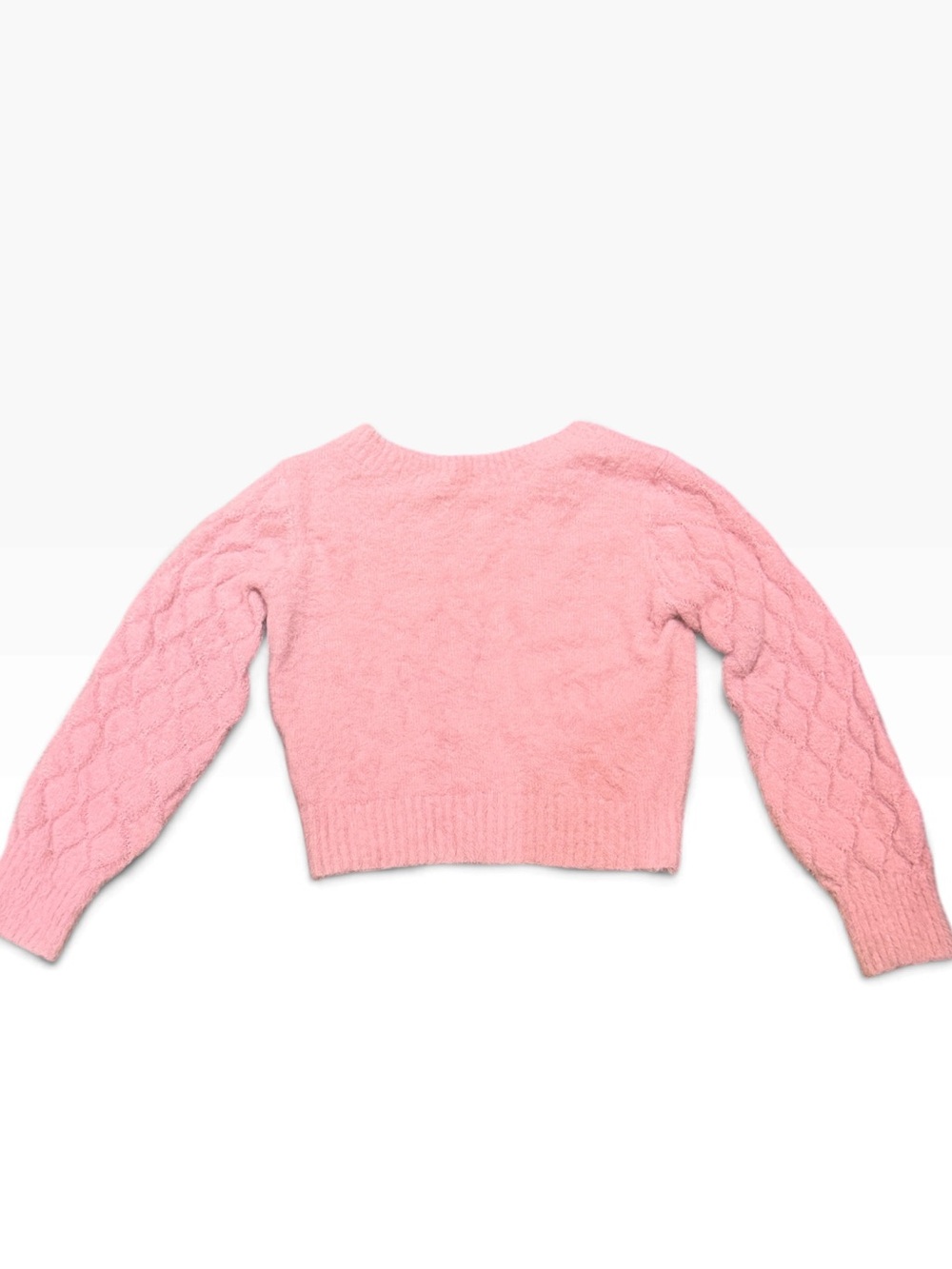 abercrombie kids Pink Cable Knit Cropped Sweater size 9/10